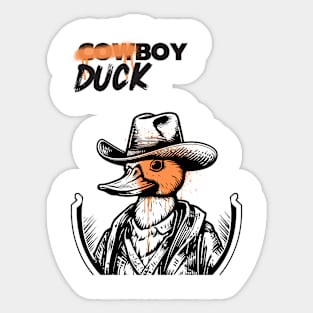 Funny Cowboy Duck Cool Sticker